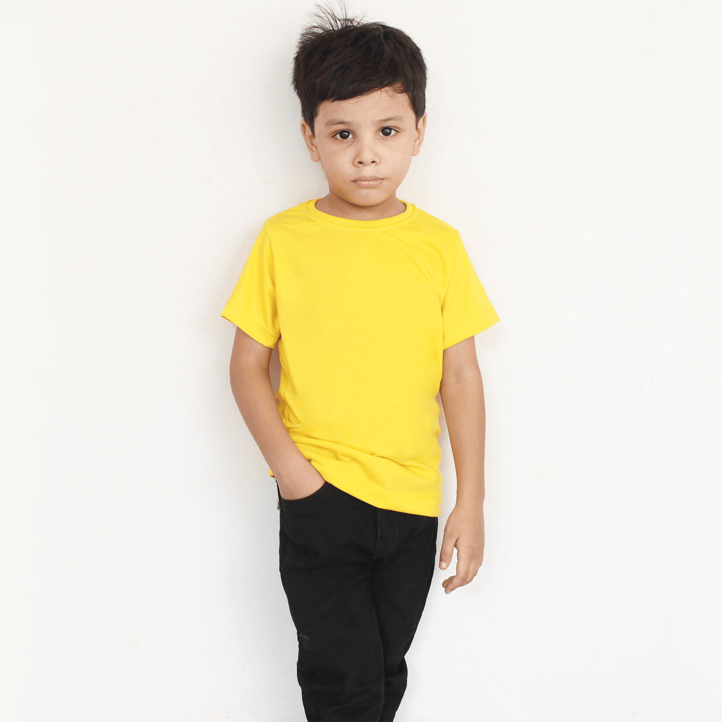 Pack Of 3 - Basic T Shirt For Boys & Girls Kids, Blue Red Yellow - The Shop.
